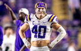LSU LB Whit Weeks was back after his targeting suspension vs. Florida (Photo: © Stephen Lew-Imagn Images)